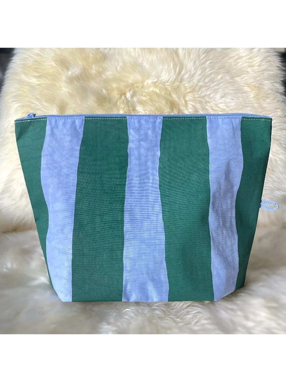 NWOT Baggu Go Pouch Large - Painted Stripe (Green & Blue)